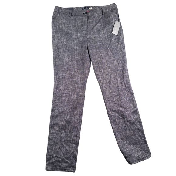 Tommy Hilfiger Berkeley Pants Womens Size 10 Gray Blue Ankle Length Slim 0018 - Picture 1 of 7
